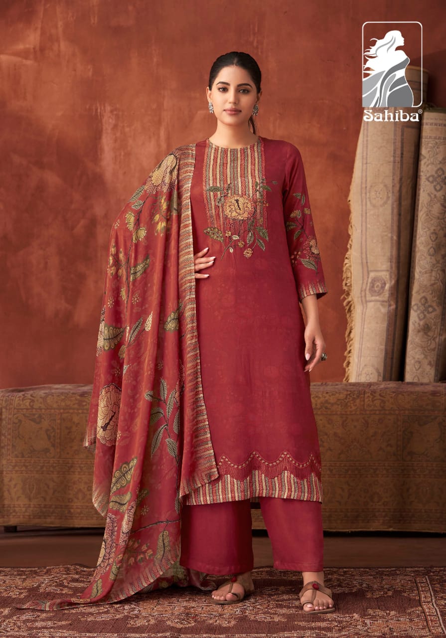 Shenaz By Sahiba Staple Twill Digital Printed Dress Material Wholesale Shop In Surat